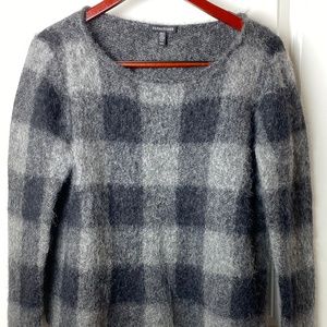 Eileen Fisher Italian Yarn Checkered Sweater SZ M